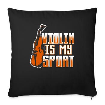 Funny saying with violin or violin - Sofa pillowcase 17,3'' x 17,3'' (45 x 45 cm) - black - Front