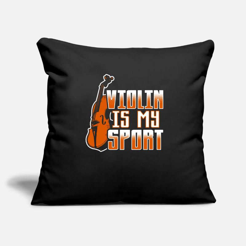 Lustiger Spruch mit Violine oder Geige Sofakissenbezug 45 x 45 cm