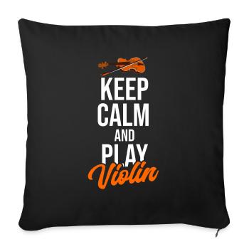 Dire drôle avec violon ou violon - Housse de coussin décorative 45 x 45 cm - noir - Devant