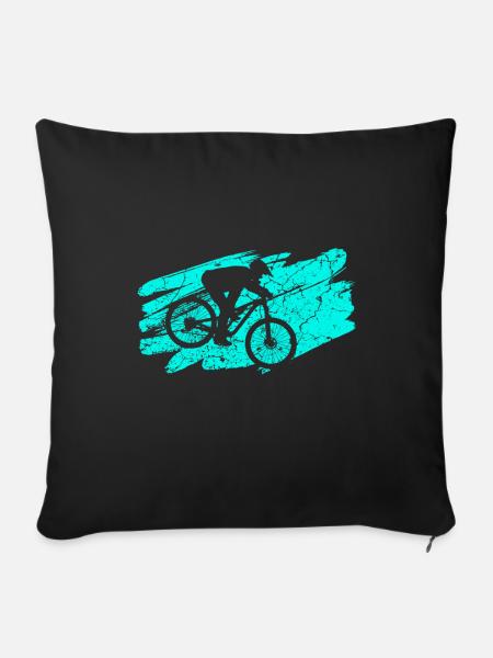 Fahrrad Radfahren Radfahrer Radsport - Sofakissenbezug 45 x 45 cm - Schwarz