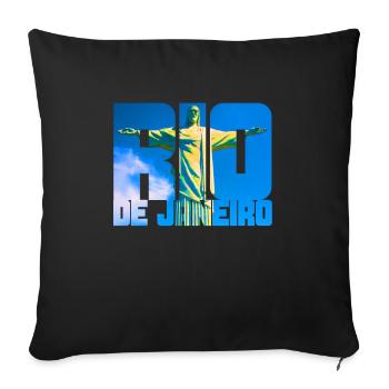 Rio de Janeiro Brazil - Sofa pillowcase 17,3'' x 17,3'' (45 x 45 cm) - black - Front