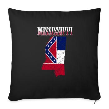 Mississippi USA - Sofakissenbezug 45 x 45 cm - Schwarz - Vorne