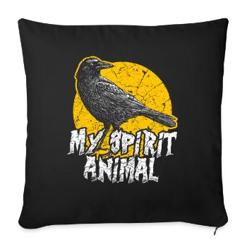 Crow raven bird - Sofa pillowcase 17,3'' x 17,3'' (45 x 45 cm) - black - Front