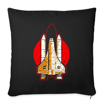 Fusée NASA de la navette spatiale - Housse de coussin décorative 45 x 45 cm - noir - Devant