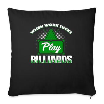 Snooker billiards - Sofa pillowcase 17,3'' x 17,3'' (45 x 45 cm) - black - Front