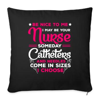 Infirmière drôle disant - Housse de coussin décorative 45 x 45 cm - noir - Devant