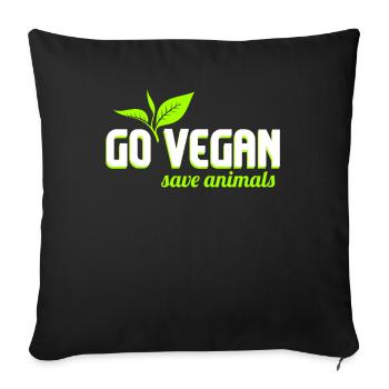 Vegan vegan vegan animal rights activist animal welfare - Sofa pillowcase 17,3'' x 17,3'' (45 x 45 cm) - black - Front