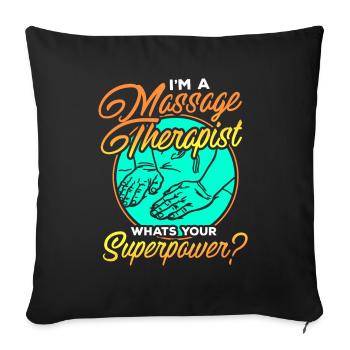 Massage masseur masseuse - Housse de coussin décorative 45 x 45 cm - noir - Devant
