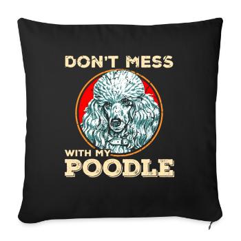 Caniche - Housse de coussin décorative 45 x 45 cm - noir - Devant