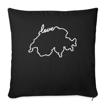 Schweiz Schweizer Love - Sofakissenbezug 45 x 45 cm - Schwarz - Vorne