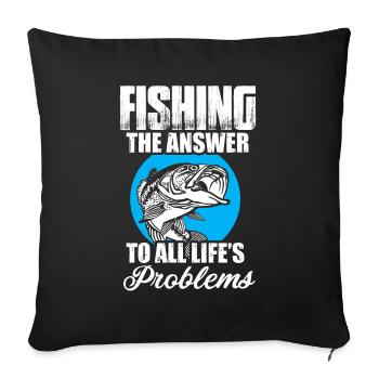 Fishing Fishermen Fishing Anglers - Sofa pillowcase 17,3'' x 17,3'' (45 x 45 cm) - black - Front