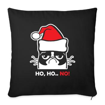 Christmas cat Santa Claus Santa Claus animal - Sofa pillowcase 17,3'' x 17,3'' (45 x 45 cm) - black - Front
