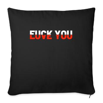 Love Fuck You Love Amour de la haine - Housse de coussin décorative 45 x 45 cm - noir - Devant