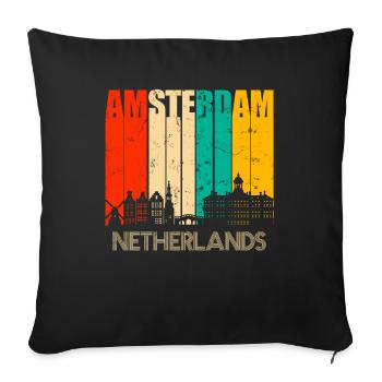 Amsterdam - Housse de coussin décorative 45 x 45 cm - noir - Devant