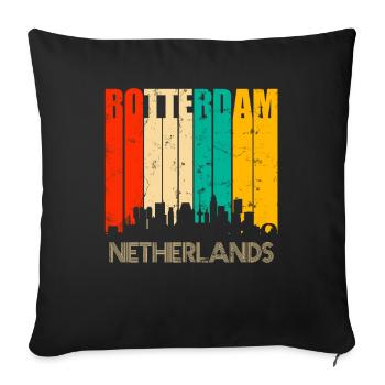 Rotterdam Pays-Bas Hollande - Housse de coussin décorative 45 x 45 cm - noir - Devant