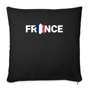 Frankreich - Sofakissenbezug 45 x 45 cm - Schwarz - Vorne