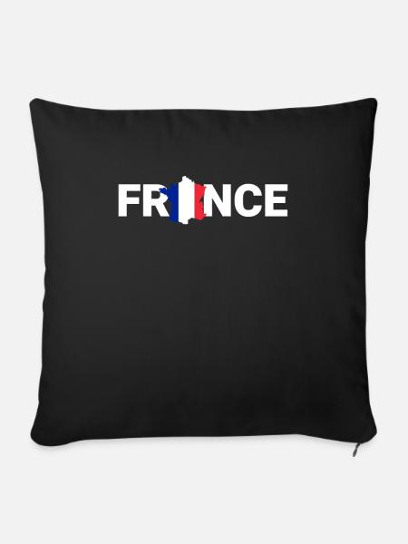 Frankreich - Sofakissenbezug 45 x 45 cm - Schwarz