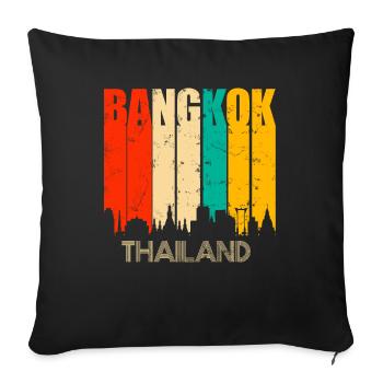 Bangkok Thailand - Sofa pillowcase 17,3'' x 17,3'' (45 x 45 cm) - black - Front