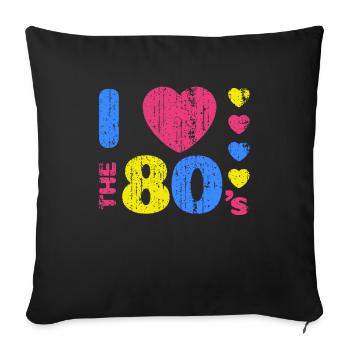 Eighties 80s 1980s vintage 1980 Party Love - Sofa pillowcase 17,3'' x 17,3'' (45 x 45 cm) - black - Front