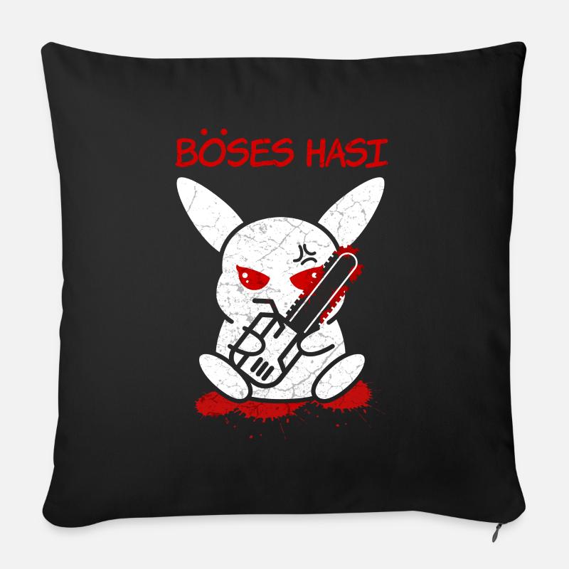 Böses Horror Hasi - Sofakissenbezug 45 x 45 cm - Schwarz