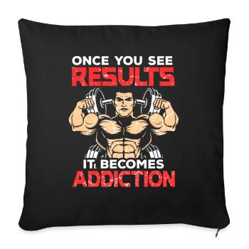 Gym Fitness Bodybuilding Weight Training Strength Training - Sofa pillowcase 17,3'' x 17,3'' (45 x 45 cm) - black - Front