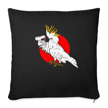 Funny cockatoo parrot hairstyle - Sofa pillowcase 17,3'' x 17,3'' (45 x 45 cm) - black - Front