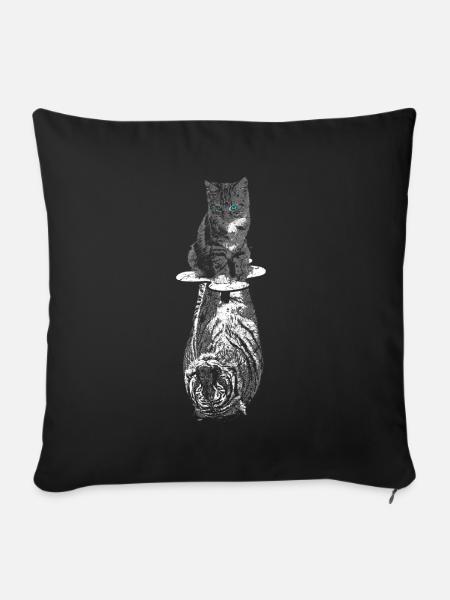 Katze Tiger Selbstbewusst Motivation - Sofakissenbezug 45 x 45 cm - Schwarz