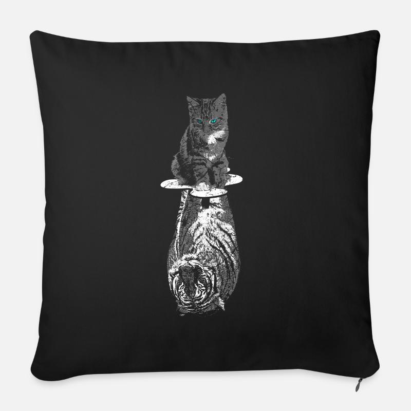Katze Tiger Selbstbewusst Motivation - Sofakissenbezug 45 x 45 cm - Schwarz