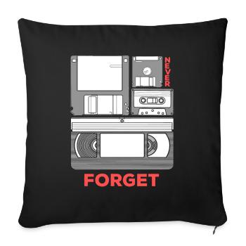 Video cassette VHS floppy disk Floppy disk technology - Sofa pillowcase 17,3'' x 17,3'' (45 x 45 cm) - black - Front