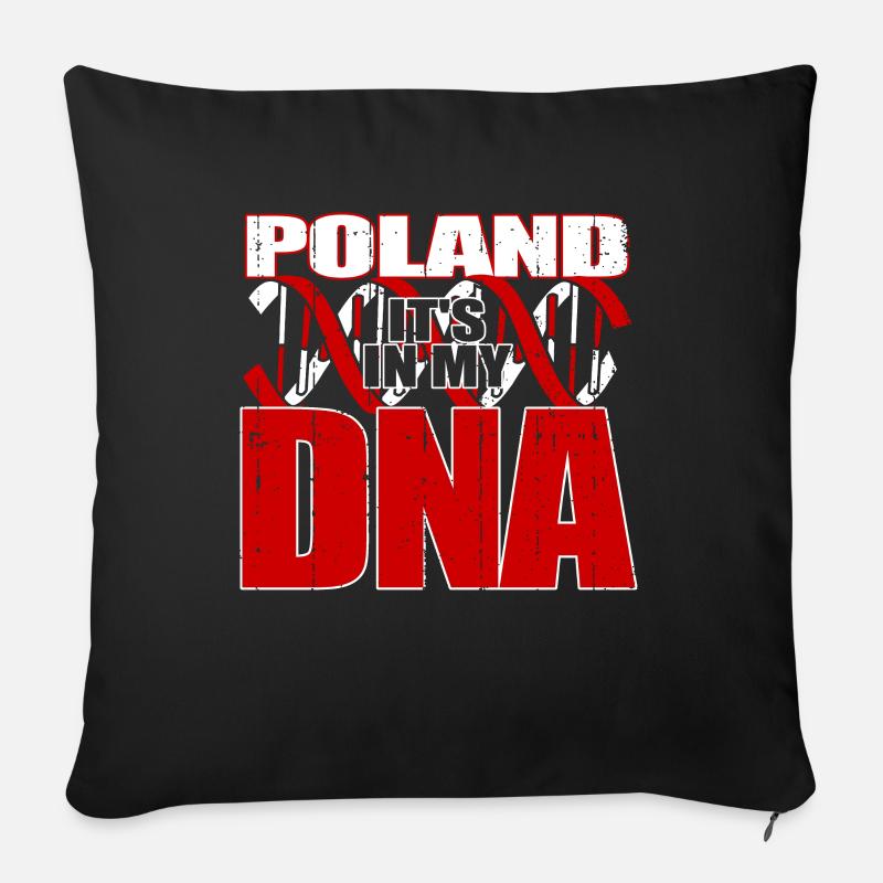 Poland Pole Polin Polish flag DNA - Sofa pillowcase 17,3'' x 17,3'' (45 x 45 cm) - black