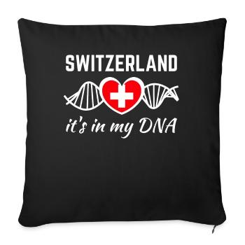 Suisse Drapeau suisse ADN - Housse de coussin décorative 45 x 45 cm - noir - Devant