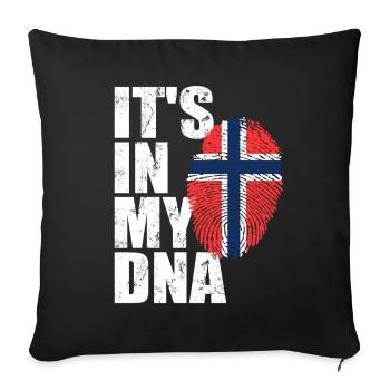 Norvège norvégien norvégien drapeau ADN - Housse de coussin décorative 45 x 45 cm - noir - Devant