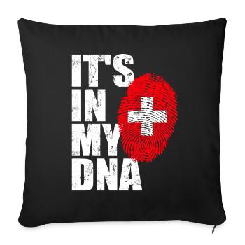 Drapeau suisse drapeau suisse empreinte ADN - Housse de coussin décorative 45 x 45 cm - noir - Devant