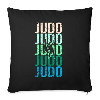 judo - Housse de coussin décorative 45 x 45 cm - noir - Devant