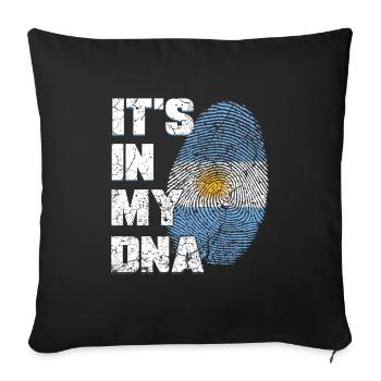ADN drapeau argentin Argentine - Housse de coussin décorative 45 x 45 cm - noir - Devant