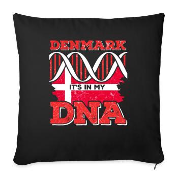 Denmark Danmark Denmark - Sofa pillowcase 17,3'' x 17,3'' (45 x 45 cm) - black - Front