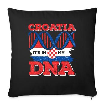 Croat Croatian Croatia - Sofa pillowcase 17,3'' x 17,3'' (45 x 45 cm) - black - Front