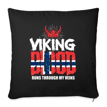 Norwegian Vikings - Sofa pillowcase 17,3'' x 17,3'' (45 x 45 cm) - black - Front