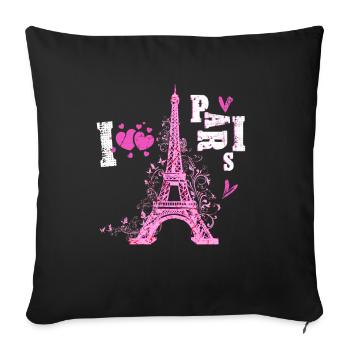 Paris Eiffel Tower - Sofa pillowcase 17,3'' x 17,3'' (45 x 45 cm) - black - Front