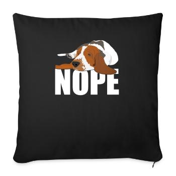 Basset Hound Nope - Sofa pillowcase 17,3'' x 17,3'' (45 x 45 cm) - black - Front
