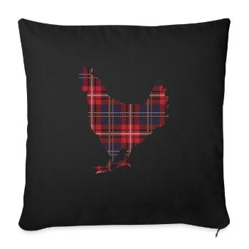 Chicken Plaid Tartan - Sofa pillowcase 17,3'' x 17,3'' (45 x 45 cm) - black - Front