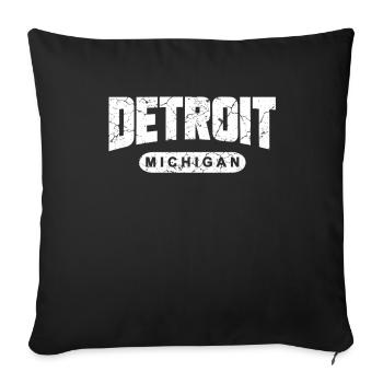 Detroit - Housse de coussin décorative 45 x 45 cm - noir - Devant