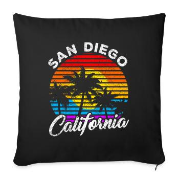 San Diego - Sofa pillowcase 17,3'' x 17,3'' (45 x 45 cm) - black - Front