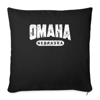 Omaha Nebraska - Housse de coussin décorative 45 x 45 cm - noir - Devant