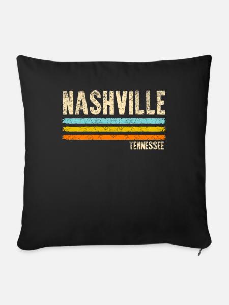 Nashville - Sofakissenbezug 45 x 45 cm - Schwarz