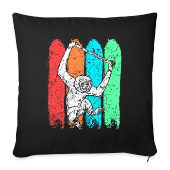 Singe gibbon - Housse de coussin décorative 45 x 45 cm - noir - Devant
