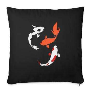 Koi Fish - Sofa pillowcase 17,3'' x 17,3'' (45 x 45 cm) - black - Front