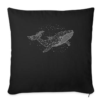 Whale whale star star sign - Sofa pillowcase 17,3'' x 17,3'' (45 x 45 cm) - black - Front