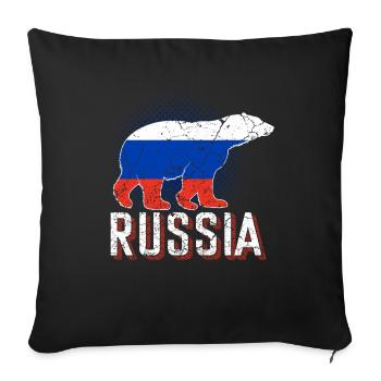Ours polaire de Russie - Housse de coussin décorative 45 x 45 cm - noir - Devant