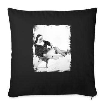 Nonne sexy - Housse de coussin décorative 45 x 45 cm - noir - Devant